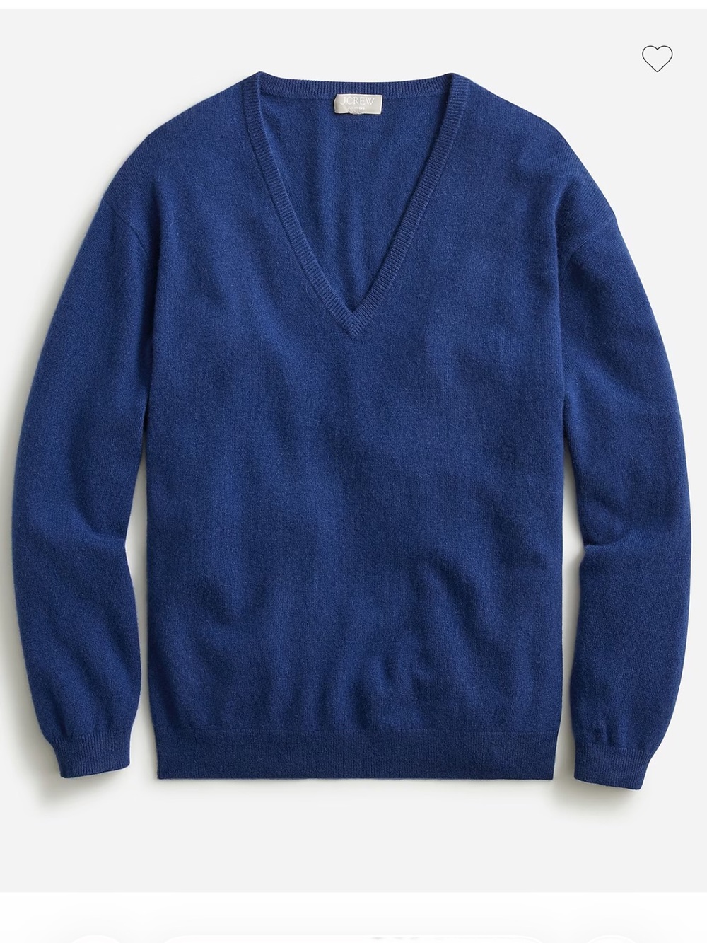 J. Crew Deep Blue Cashmere V-Neck Sweater M
